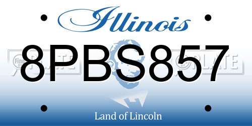 8PBS857 Illinois License Plate