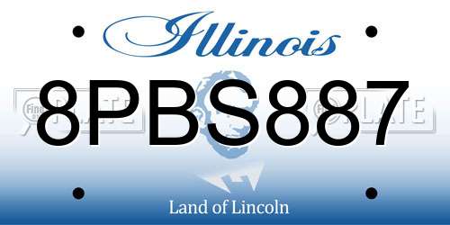 8PBS887 Illinois License Plate