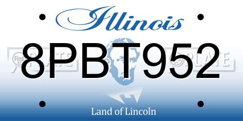 8PBT952 Illinois License Plate