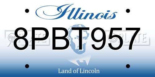 8PBT957 Illinois License Plate