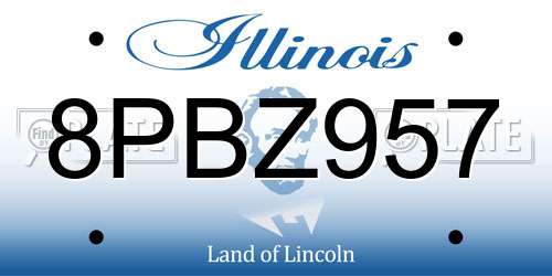 8PBZ957 Illinois License Plate