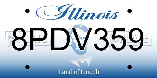 8PDV359 Illinois License Plate