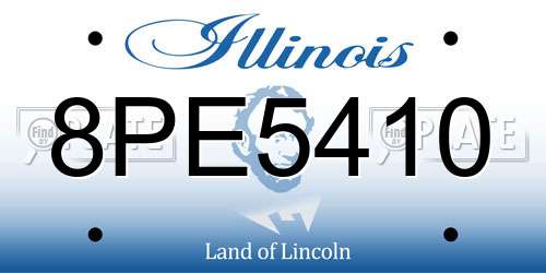8PE5410 Illinois License Plate