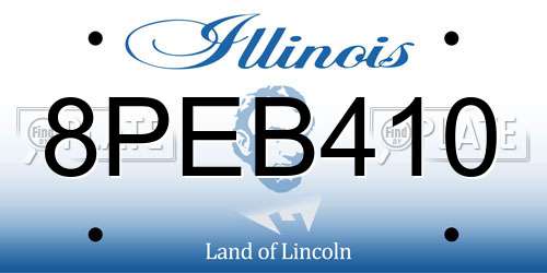 8PEB410 Illinois License Plate