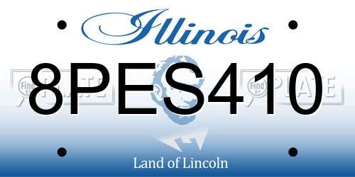 8PES410 Illinois License Plate