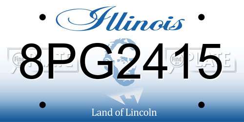 8PG2415 Illinois License Plate