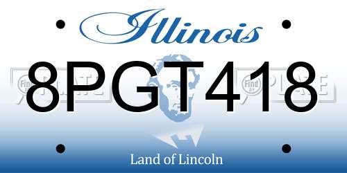 8PGT418 Illinois License Plate