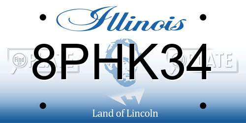 8PHK34 Illinois License Plate