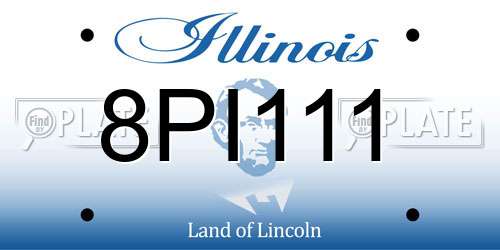 8PI111 Illinois License Plate