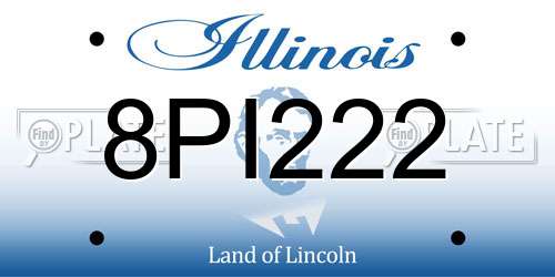 8PI222 Illinois License Plate