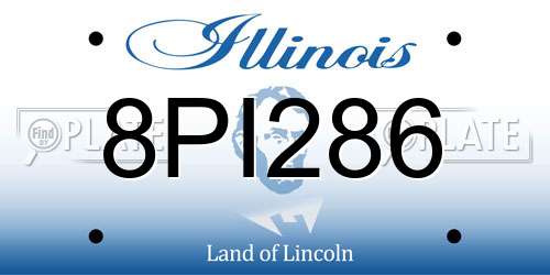 8PI286 Illinois License Plate