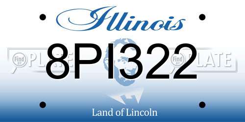 8PI322 Illinois License Plate