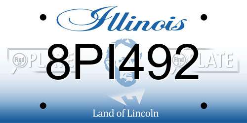 8PI492 Illinois License Plate