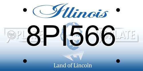 8PI566 Illinois License Plate