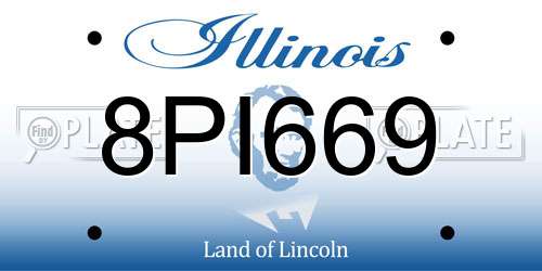 8PI669 Illinois License Plate