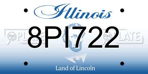 8PI722 Illinois License Plate