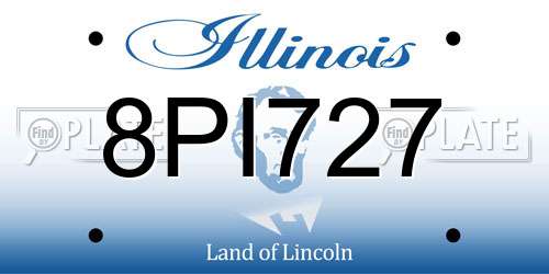 8PI727 Illinois License Plate