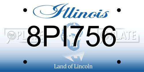 8PI756 Illinois License Plate