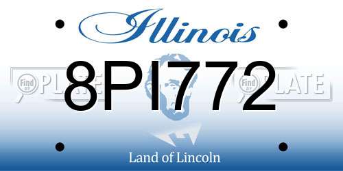 8PI772 Illinois License Plate