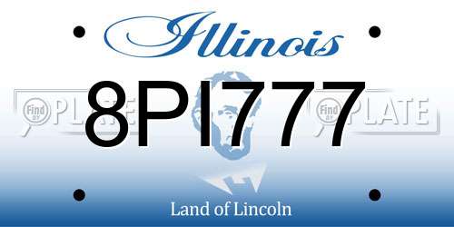 8PI777 Illinois License Plate