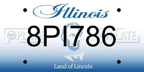 8PI786 Illinois License Plate