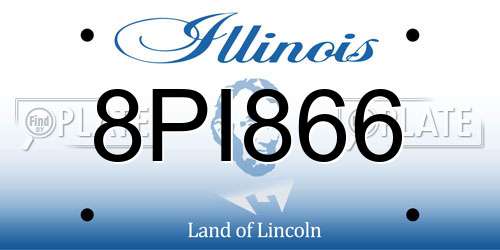 8PI866 Illinois License Plate