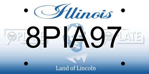 8PIA97 Illinois License Plate