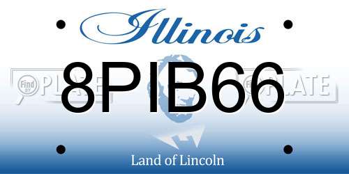 8PIB66 Illinois License Plate