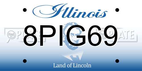 8PIG69 Illinois License Plate