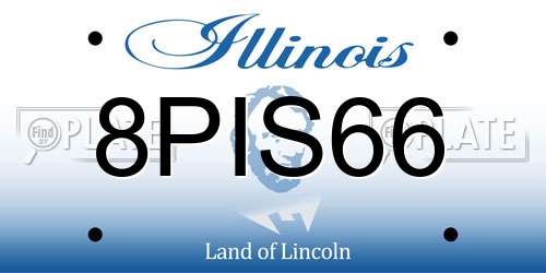 8PIS66 Illinois License Plate