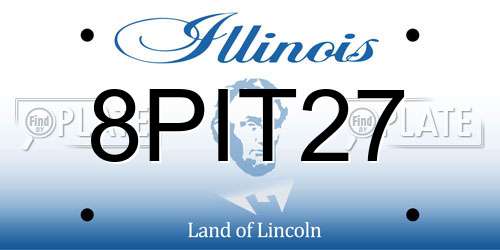 8PIT27 Illinois License Plate