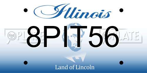 8PIT56 Illinois License Plate