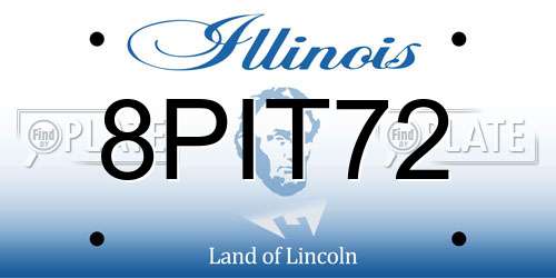 8PIT72 Illinois License Plate