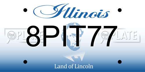 8PIT77 Illinois License Plate