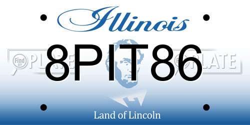 8PIT86 Illinois License Plate