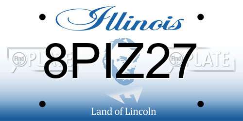 8PIZ27 Illinois License Plate