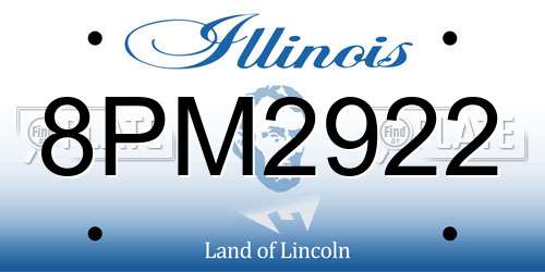 8PM2922 Illinois License Plate