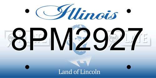 8PM2927 Illinois License Plate