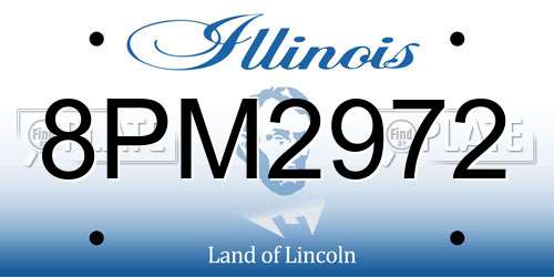 8PM2972 Illinois License Plate