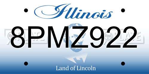 8PMZ922 Illinois License Plate
