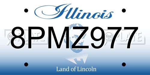 8PMZ977 Illinois License Plate