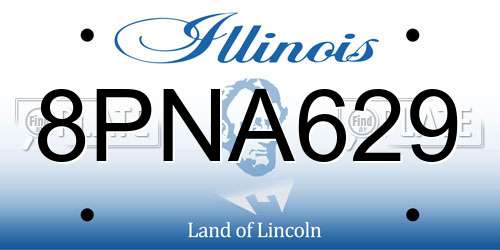 8PNA629 Illinois License Plate