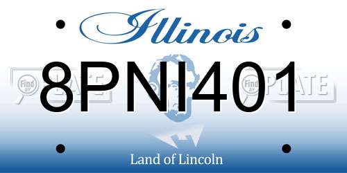 8PNI401 Illinois License Plate