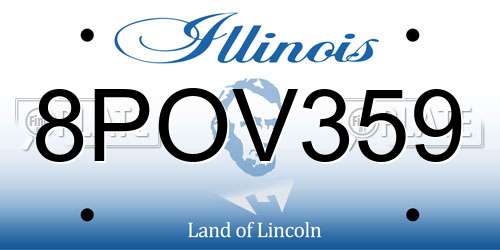 8POV359 Illinois License Plate