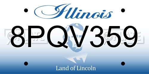 8PQV359 Illinois License Plate