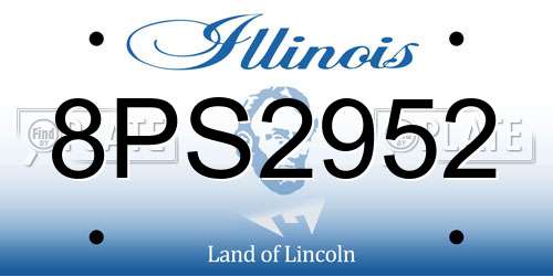 8PS2952 Illinois License Plate