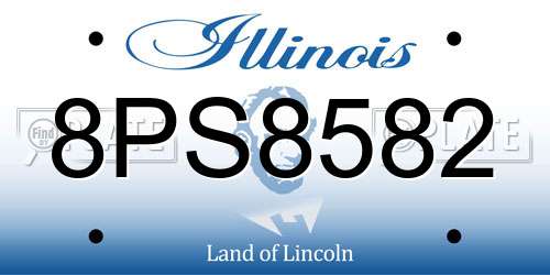 8PS8582 Illinois License Plate