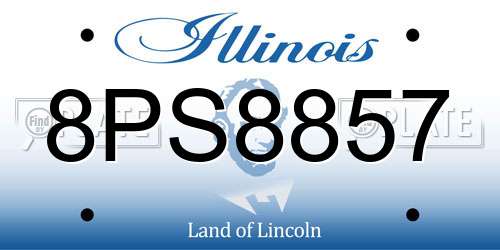 8PS8857 Illinois License Plate