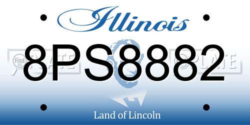 8PS8882 Illinois License Plate