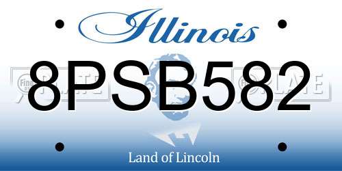 8PSB582 Illinois License Plate
